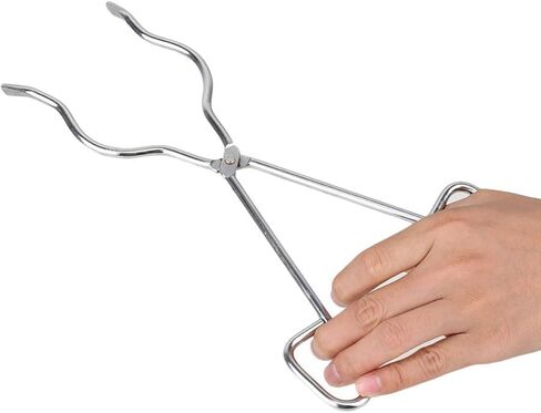 ULTECHNOVO 3pcs Stainless Steel Crucible Tongs Set with 20cm 25cm 30cm Clamps Laboratory Flask Clamp for High Temperature Biochemical and Chemical Lab Use in Kuwait