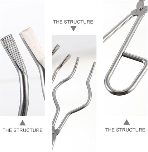 ULTECHNOVO 3pcs Stainless Steel Crucible Tongs Set with 20cm 25cm 30cm Clamps Laboratory Flask Clamp for High Temperature Biochemical and Chemical Lab Use in Kuwait