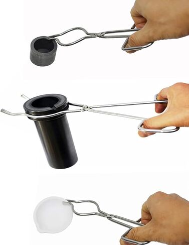ULTECHNOVO 3pcs Stainless Steel Crucible Tongs Set with 20cm 25cm 30cm Clamps Laboratory Flask Clamp for High Temperature Biochemical and Chemical Lab Use in Kuwait
