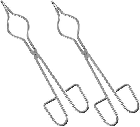 2pcs Stainless Steel Crucible Tongs 40cm Melting Clamp Metal Casting Tongs for High Temperature Metal Smelting Gold Silver Copper Laboratory Use in Kuwait