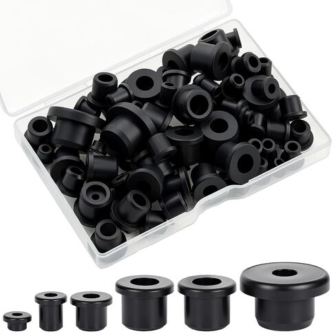 100 Pcs 6 Size Silicone Grommets, T-Type Rubber Grommet kit, Waterproof Wire Grommets for Wiring Automotive Rubber Firewall Hole Plug Cable Wire Protection Drain Holes in Irrigation Systems etc in Kuwait