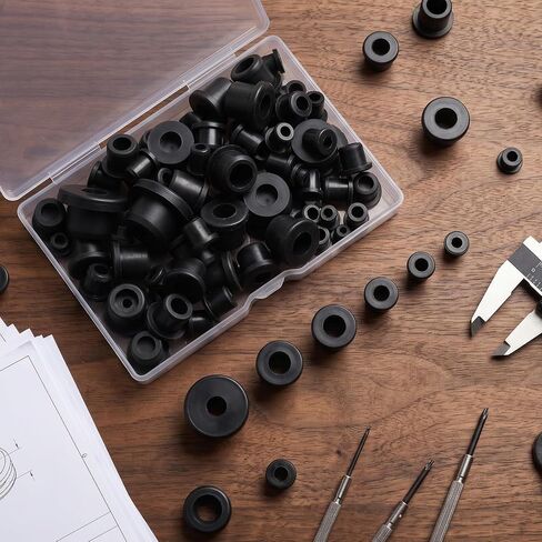 100 Pcs 6 Size Silicone Grommets, T-Type Rubber Grommet kit, Waterproof Wire Grommets for Wiring Automotive Rubber Firewall Hole Plug Cable Wire Protection Drain Holes in Irrigation Systems etc in Kuwait