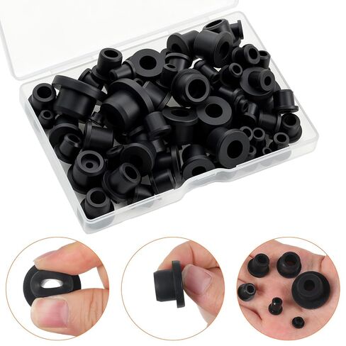 100 Pcs 6 Size Silicone Grommets, T-Type Rubber Grommet kit, Waterproof Wire Grommets for Wiring Automotive Rubber Firewall Hole Plug Cable Wire Protection Drain Holes in Irrigation Systems etc in Kuwait