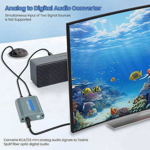 RCA إلى محول صوت بصري مزدوج 3.5 مم جاك تناظري إلى محول رقمي بصري 96 كيلو هرتز محول ADC من الألومنيوم مع كابل SPDIF وكابل صوت 3.5 وكابل 3.5 إلى RCA in Kuwait