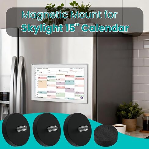 Magnetic Mount for Skylight 15" Calendar – 3 Rubber-Coated Neodymium Screws + Foam Pad | Holds Up to 99 lbs | Scratch-Free Fridge Mount | Tool-Free Install | Skylight Calendar Accessory in Kuwait