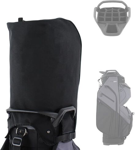 Golf Cart Bag Hood Cover, Heavy Duty Waterproof Nylon, Dustproof Rain Protection, 6 Adjustable Snap Buttons, for 14-Way Divider Cart Bags in Kuwait