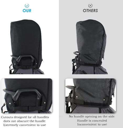 Golf Cart Bag Hood Cover, Heavy Duty Waterproof Nylon, Dustproof Rain Protection, 6 Adjustable Snap Buttons, for 14-Way Divider Cart Bags in Kuwait