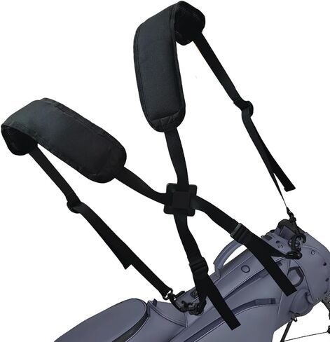 Golf Bag Cross Straps Replacement with 4 Clips, Universal Golf Bag Double Shoulder Strap Replacement,Heavy-Duty 4-Clip,Adjustable Padded Straps for Most Golf Bags in Kuwait