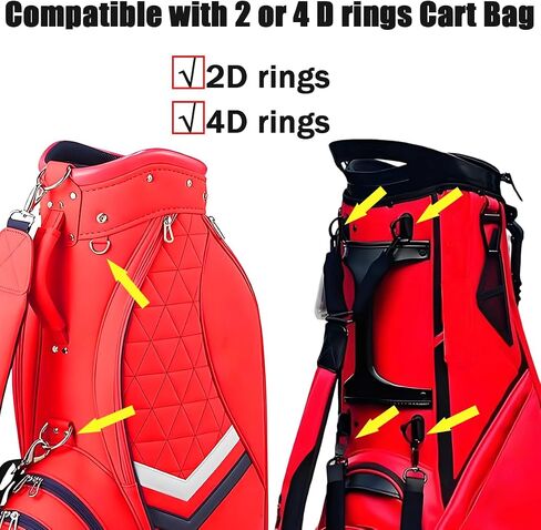 Golf Bag Cross Straps Replacement with 4 Clips, Universal Golf Bag Double Shoulder Strap Replacement,Heavy-Duty 4-Clip,Adjustable Padded Straps for Most Golf Bags in Kuwait
