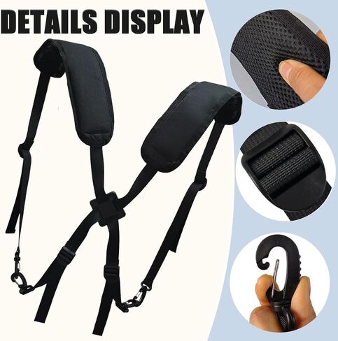 Golf Bag Cross Straps Replacement with 4 Clips, Universal Golf Bag Double Shoulder Strap Replacement,Heavy-Duty 4-Clip,Adjustable Padded Straps for Most Golf Bags in Kuwait