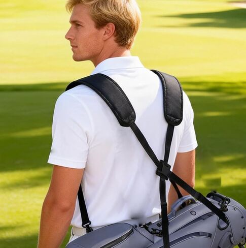 Golf Bag Cross Straps Replacement with 4 Clips, Universal Golf Bag Double Shoulder Strap Replacement,Heavy-Duty 4-Clip,Adjustable Padded Straps for Most Golf Bags in Kuwait