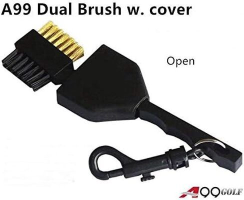 A99 Golf Dual-Sided Club Brush & Groove Cleaner with Cover | Retractable cover protects hands. Features secure clip for golf bag and dual bristles for cleaning irons and woods. in Kuwait