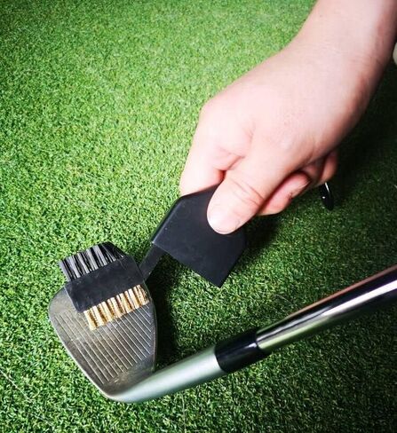 A99 Golf Dual-Sided Club Brush & Groove Cleaner with Cover | Retractable cover protects hands. Features secure clip for golf bag and dual bristles for cleaning irons and woods. in Kuwait