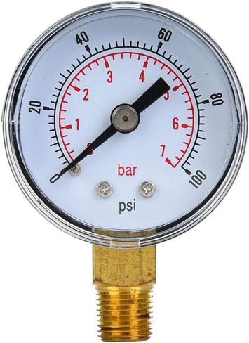 Mechanical Pressure Gauge, 1/8 inch BSPT Pressure Gauge for Air Oil and Water(0-100psi,0-7bar) in Kuwait