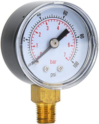 Mechanical Pressure Gauge, 1/8 inch BSPT Pressure Gauge for Air Oil and Water(0-100psi,0-7bar) in Kuwait