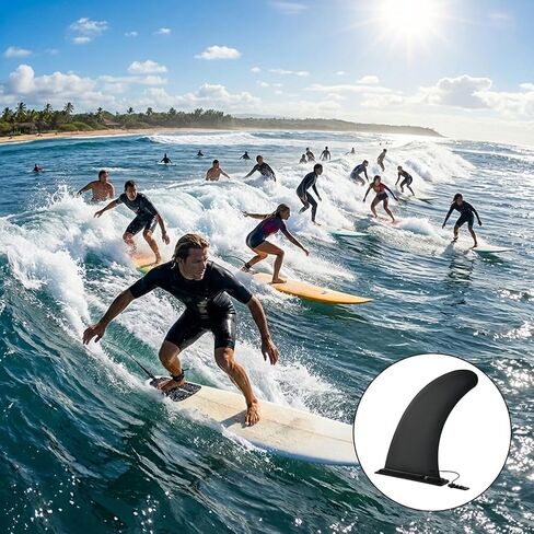 9 Inch Paddle Board Fin Replacement Universal – Nylon Fiberglass Reinforced, No-Tool Installation, Single Center Fin for Most Inflatable SUPs, Surfboard, Stand-up Paddleboard, Longboard in Kuwait