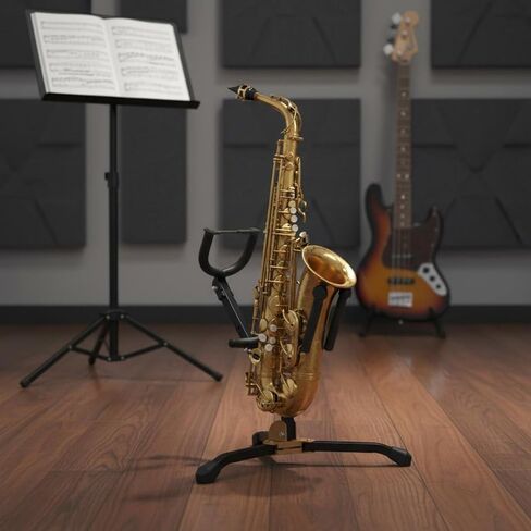 Qianly Alto Tenor Sax Stand تجميع بسيط حامل الساكسفون القابل للطي ملحق الآلة الموسيقية لأداء المسرح in Kuwait