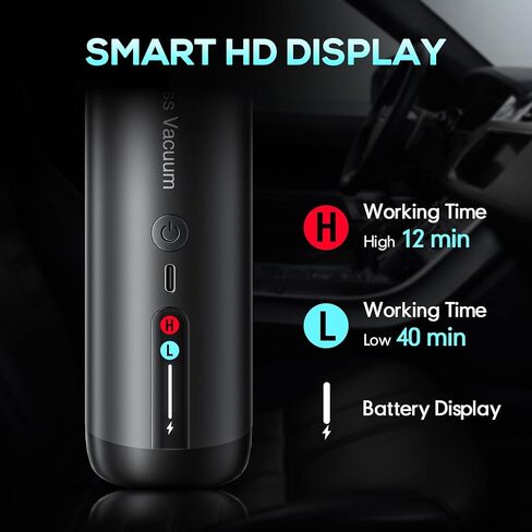 Cordless Car Vacuum, 21KPa Portable Handheld Car Vacuum Cleaner | Pre-filter & HEPA Filter System, 7800mAh Battery, Mini Vacuum with Multi Nozzles for Car, Home, Office, Pet Hair Cleaning in Kuwait