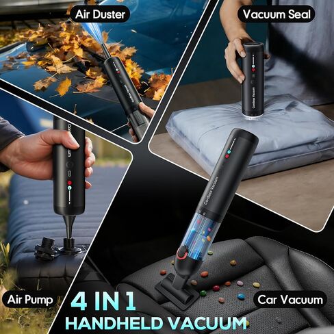 Cordless Car Vacuum, 21KPa Portable Handheld Car Vacuum Cleaner | Pre-filter & HEPA Filter System, 7800mAh Battery, Mini Vacuum with Multi Nozzles for Car, Home, Office, Pet Hair Cleaning in Kuwait