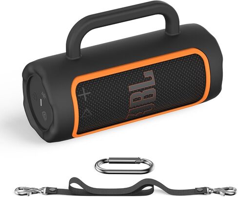 غطاء سيليكون محمول متوافق مع مكبر صوت بلوتوث JBL Grip، غطاء حماية محمول ناعم مضاد للخدش ومضاد للصدمات مع حبل وحلقة تسلق (أسود) in Kuwait