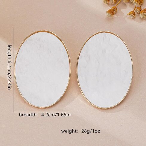 White Statement Earrings for Women Black Blue Red Acrylic Earrings Big Oval Round Earring Large Chunky Earrings Irregular Geometric Drop Dangle Earring Chunky Jewelry in Saudi Arabia