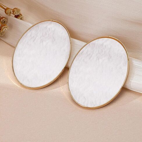 White Statement Earrings for Women Black Blue Red Acrylic Earrings Big Oval Round Earring Large Chunky Earrings Irregular Geometric Drop Dangle Earring Chunky Jewelry in Saudi Arabia