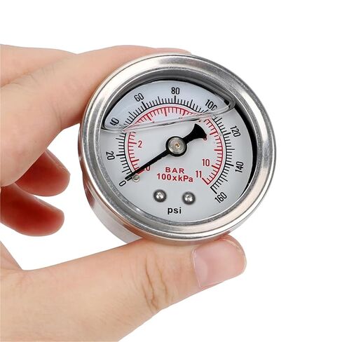 1 قطعة مقياس ضغط الزيت نظام مراقبة اختبار السائل السائل 0-160 رطل لكل بوصة مربعة 1/8 NPT مقياس ضغط الوقود متر in Kuwait