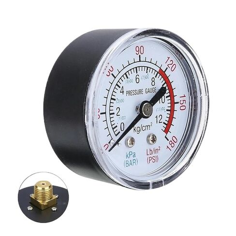 Air Compressor Pneumatic Hydraulic Fluid Pressure Gauge 0-12Bar / 0-180PSI with A Large Easy to Read Dial Measuring Instrument in Kuwait