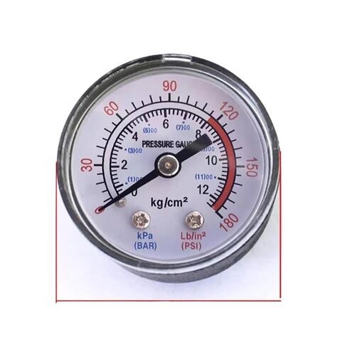 Air Compressor Pneumatic Hydraulic Fluid Pressure Gauge 0-12Bar / 0-180PSI with A Large Easy to Read Dial Measuring Instrument in Kuwait