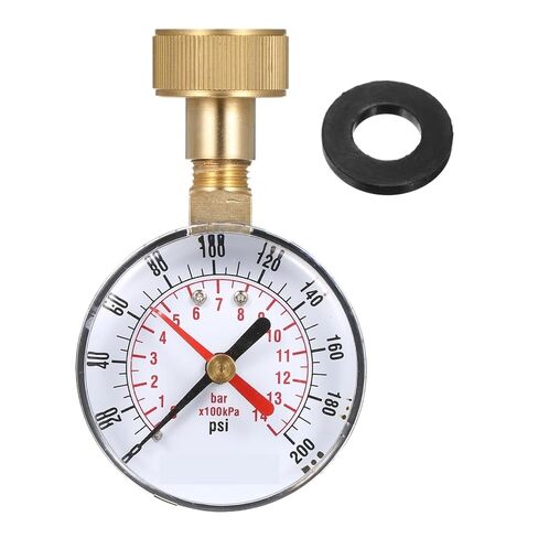 1pc 2-1/2'' Pressure Gauge Water Pressure Test Gauge 3/4'' Hose Thread 0-200 PSI with Red Pointer in Kuwait