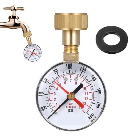 1pc 2-1/2'' Pressure Gauge Water Pressure Test Gauge 3/4'' Hose Thread 0-200 PSI with Red Pointer in Kuwait