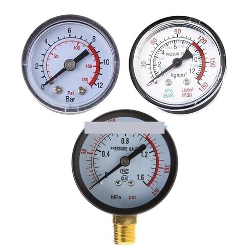 1pc Y5GD Oil Pressure Gauge for w/Dual Scale Horizontal/Vertical Air Compressor Gauge Iron/Plastic for Case Air Compressor Gauge in Kuwait
