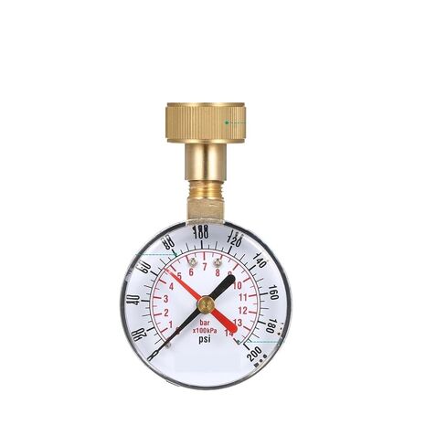 1pc 2-1/2'' Pressure Gauge Water Pressure Test Gauge 3/4'' Hose Thread 0-200 PSI with Red Pointer in Kuwait