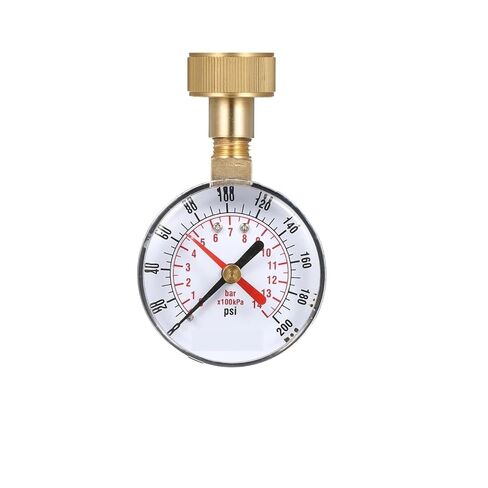 1pc 2-1/2'' Pressure Gauge Water Pressure Test Gauge 3/4'' Hose Thread 0-200 PSI with Red Pointer in Kuwait