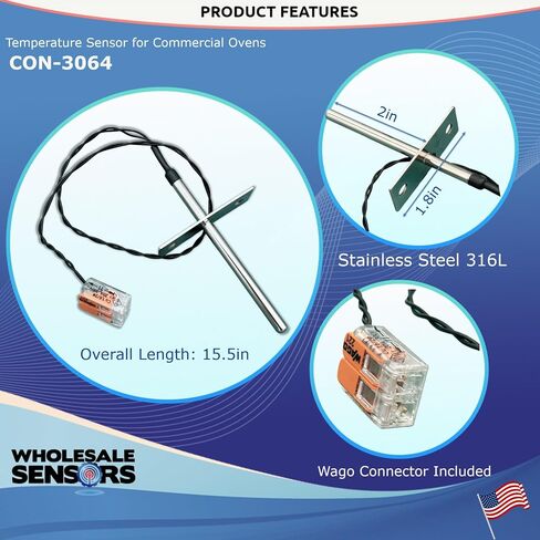Replacement TurboChef CON-3064 RTD Sensor/Probe Kit with Wago Connector, 12 Month Warranty & US Based Support in Kuwait