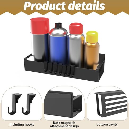 Linone 4 Pcs Magnetic Spray Can Holder, Magnet Toolbox Bottle Holde, Wall Mounted Aerosol Spray Can Holder, Mechanic Paint Can Organizer, Tool Box Storage Rack for Garage Home Workspace in Kuwait