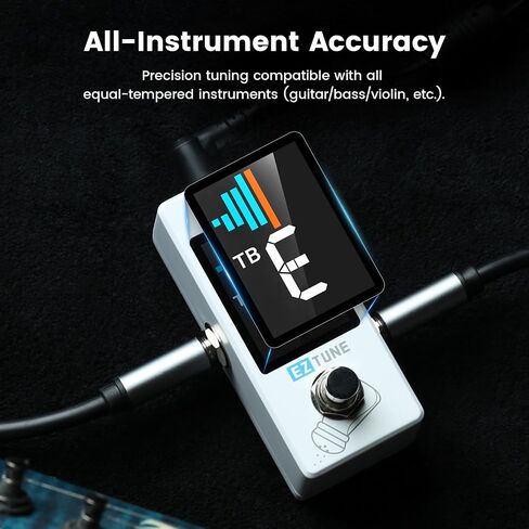 SORAN JTU-01A Tuner Pedal,Mini Guitar Tuner Pedal, True Bypass & Buffer Mode, 2.2" LCD Display, Flat/Chromatic Tuning for Electric Guitar, Bass, Acoustic, Pedal Board Tuner, 9V DC in Kuwait