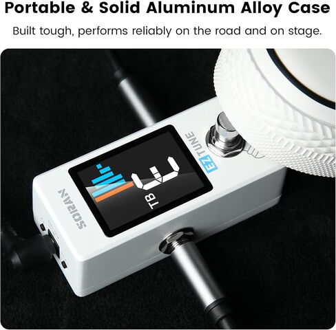 SORAN JTU-01A Tuner Pedal,Mini Guitar Tuner Pedal, True Bypass & Buffer Mode, 2.2" LCD Display, Flat/Chromatic Tuning for Electric Guitar, Bass, Acoustic, Pedal Board Tuner, 9V DC in Kuwait