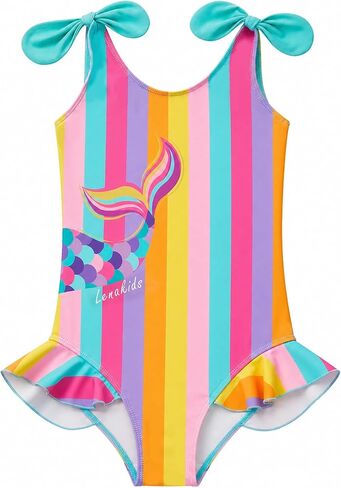 Girls One-Piece Swimsuit, Polyester Blend, Adjustable and Lightweight, Little Kid in Kuwait
