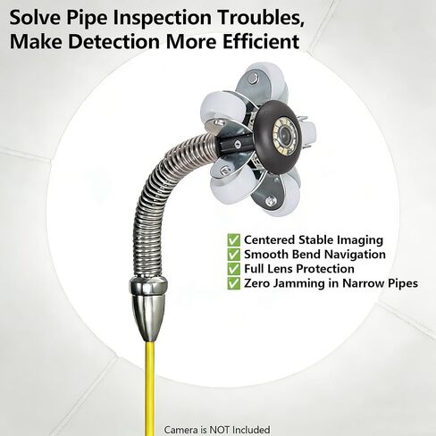 Sewer Camera Guide Wheel, 23mm (0.9") Roller Skid for >90mm (3.5") Pipe, Sewer Camera Parts for Pipeline Inspection in Kuwait