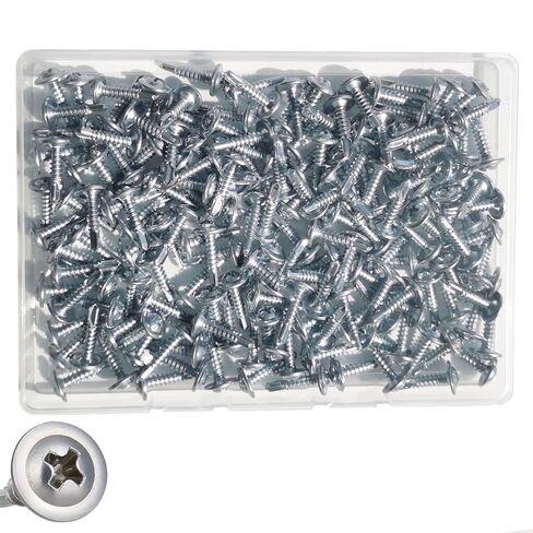 1/2" 200‑Piece 410 Stainless Steel Pan‑Head Self‑Drilling Screw Kit (#8 Sizes) – Corrosion‑Resistant Sheet Metal Drill‑Tapping Fasteners in Organizer Case in Kuwait