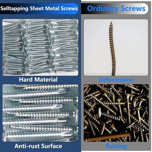 1/2" 200‑Piece 410 Stainless Steel Pan‑Head Self‑Drilling Screw Kit (#8 Sizes) – Corrosion‑Resistant Sheet Metal Drill‑Tapping Fasteners in Organizer Case in Kuwait