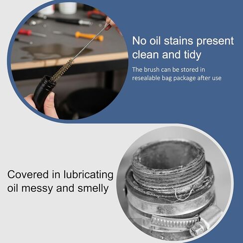 Tube Brush Kit 8 PCS Brass Wire Brush Stainless Steel Wire-Brushe11.8" Round Metal Bristle Cleaning for Deep Cleaning Pipes Auto Parts Bottles Tubes Narrow Spaces 4 Sizes (6mm/8mm/10mm/12mm) in Kuwait