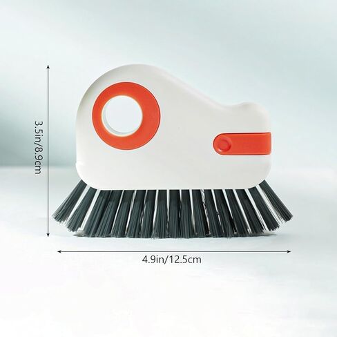 2 in 1 Groove Cleaning Brush, Multifunction Window Track Cleaning Tools with Hard Bristle and Hidden Scraper, Crevice Brush for Sliding Door Track, Window Seal, Sill (Orange) in Kuwait