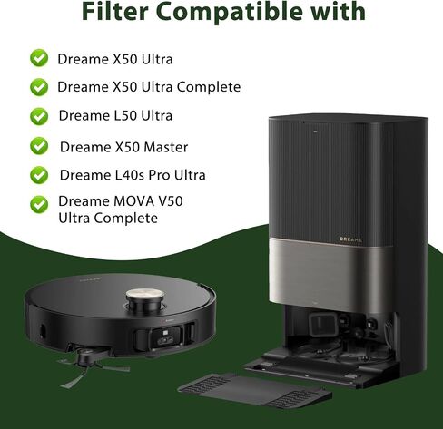 فلتر HEPA لـ Dreame X50 Ultra، X50 Ultra Complete، L50 Ultra، X50 Master، L40s Pro Ultra، MOVA V50 Ultra Complete Robot Vacuum Cleaner Accessories، 6 عبوات in Kuwait