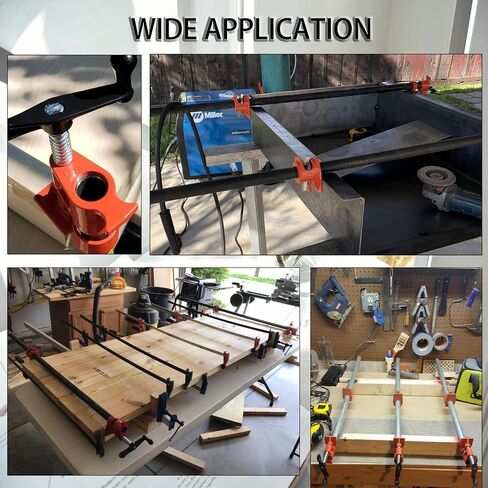 3/4" Wood Gluing Clamp,With Unique Foot Design,Heavy Duty Pipe Clamps for Woodworking, Carpentry, Home Improvement & DIY Projects. (3/4",6 Pack) in Kuwait