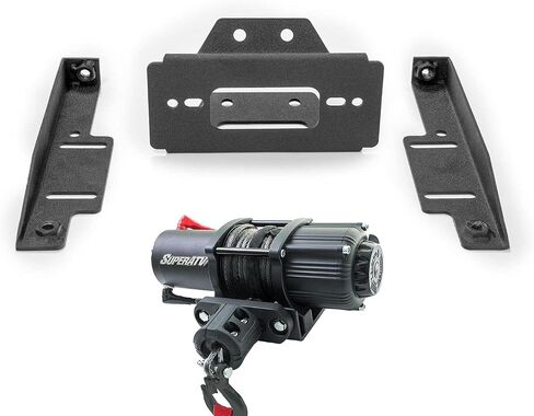 ونش SuperATV 3500 رطل Black Ops مع لوحة تثبيت ونش شديدة التحمل لـ Polaris RZR 800 / RZR 800 S/RZR 800-4 / RZR 570 / RZR 570 S (انظر الإعداد) | مجموعة أدوات الونش الكاملة جاهزة للتثبيت! in Kuwait