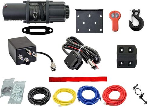 ونش SuperATV 3500 رطل Black Ops مع لوحة تثبيت ونش شديدة التحمل لـ Polaris RZR 800 / RZR 800 S/RZR 800-4 / RZR 570 / RZR 570 S (انظر الإعداد) | مجموعة أدوات الونش الكاملة جاهزة للتثبيت! in Kuwait