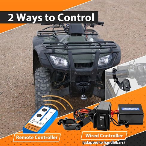 WeiSen 3000lb Electric Winch Kit with Rocker Switch and Winch Mount Compatible with Honda Rancher TRX350 TRX400 2000-2008, with 32ft Synthetic Line Hawse Fairlead Hook and Line Stopper in Kuwait