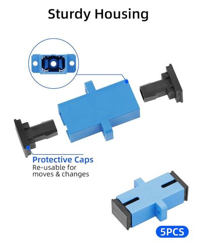 GELRHONR SC to SC UPC Fiber Optical Coupler, Simplex Singlemode SC/UPC Female to Female Adapter for Optical Cable, CATV CCTV Connection, FTTH Network Connection and More, 5Pack in Saudi Arabia